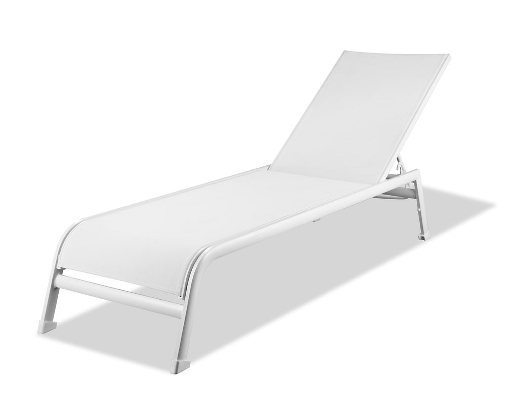 23" X 81" X 13" White Aluminum Chaise