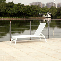 23" X 81" X 13" White Aluminum Chaise