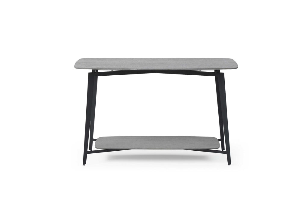 47" X 16" X 30" Grey Oak Metal Console