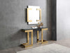 52" X 18" X 43" Black Polished Gold Stainless Console