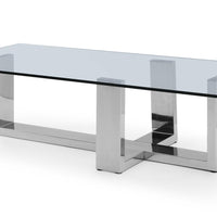 59" X 28" X 16" Clear Glass Coffee Table