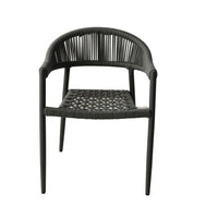 Set of 4 Gray Open Weave Patio Arm Chairs