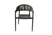 Set of 4 Gray Open Weave Patio Arm Chairs
