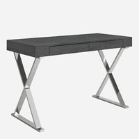 47" X 22" X 29" Grey Stainless Steel Desk
