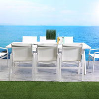 87" X 39" X 29" White Aluminum Dining Table