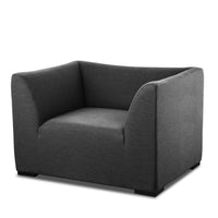 51" X 33" X 27" Dark Charcoal Fabric Love Seat