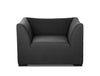 51" X 33" X 27" Dark Charcoal Fabric Love Seat