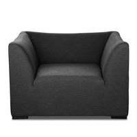 51" X 33" X 27" Dark Charcoal Fabric Love Seat