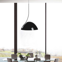 19" X 19" X 40.5" Black Aluminum Pendant Lamp