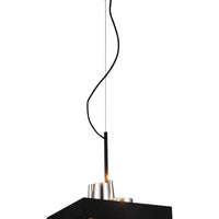 14" X 14" X 59" Black Stainless Steel Pendant Lamp