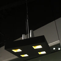 14" X 14" X 59" Black Stainless Steel Pendant Lamp