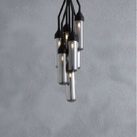 10.5" X 10.5" X 48" Black Carbon Steel Pendant Lamp