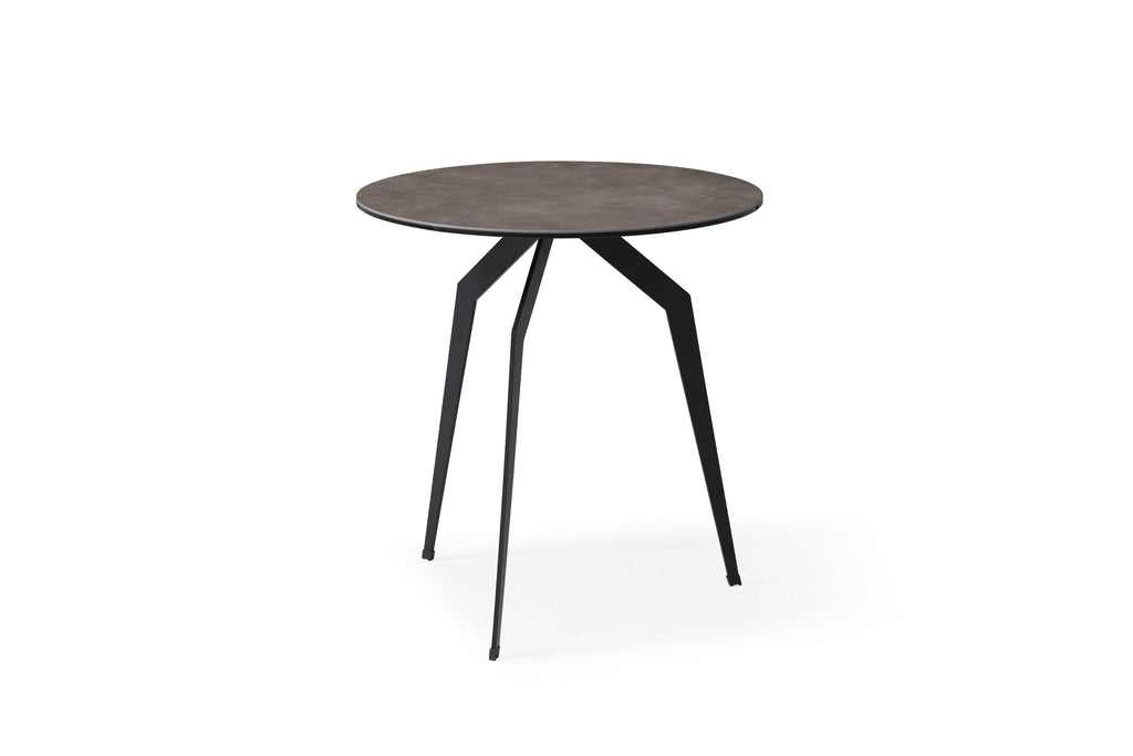 20" Black And Gray Ceramic Tile Round End Table