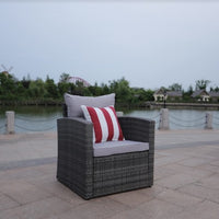 118.56" X 31.59" X 14.82" Brown 6-Piece Patio Conversation Set with Cushions and Storage Boxs