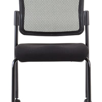 Black Mesh Fabric Rolling Guest Chair