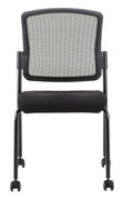 Black Mesh Fabric Rolling Guest Chair