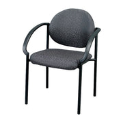 24" Set of 2 Deep Black Fabric Guest Arm Chairs