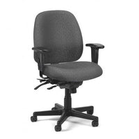 29.5" x 26" x 37" Charcoal Fabric Seat Slider Swivel