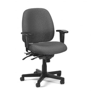 29.5" x 26" x 37" Charcoal Fabric Seat Slider Swivel