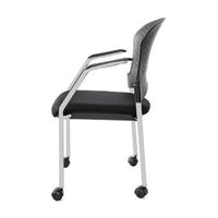 25" x 21" x 33.75" Grey Frame Plastic Fabric Guest Chair