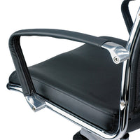 22" x 25.5" x 35.4" Black Leather Guest Chair