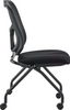 Set of 2 Ergonomic Black Mesh Rolling Guest Chairs