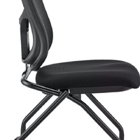 Set of 2 Ergonomic Black Mesh Rolling Guest Chairs