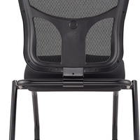 Set of 2 Ergonomic Black Mesh Rolling Guest Chairs