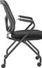 Set of 2 Ergonomic Black Mesh Rolling Arm Chairs