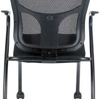 Set of 2 Ergonomic Black Mesh Rolling Arm Chairs