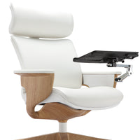 32.5" x 32.3" x 40.75" White Leather Chair