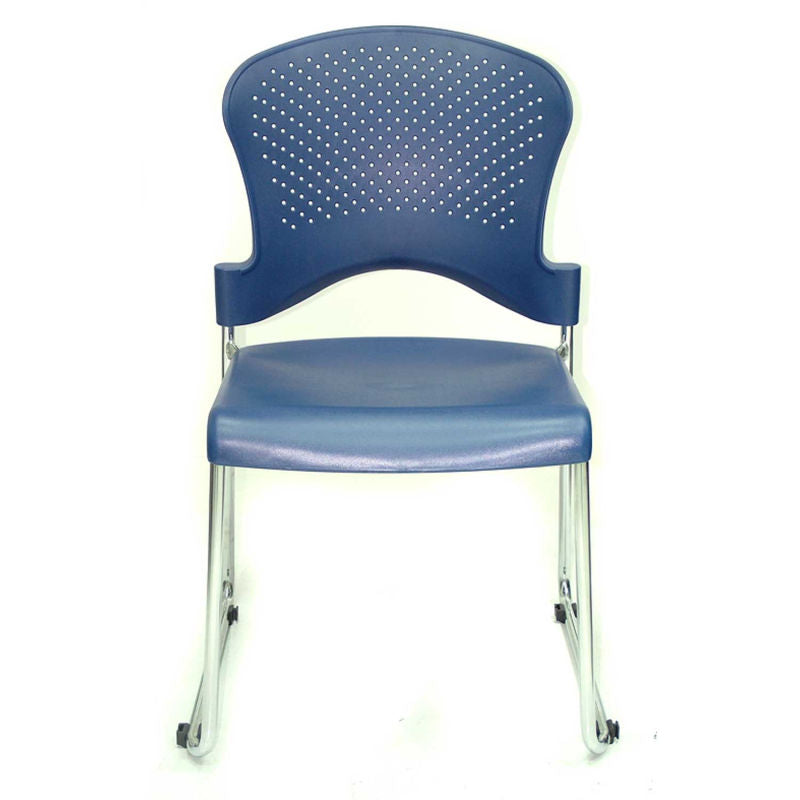 Set of 4 Navy Professional Grade Plastic Chairs