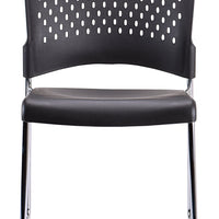 Set of 4 Black Professional Plastic Guest Chairs