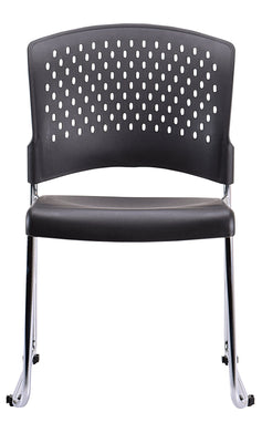 Set of 4 Black Professional Plastic Guest Chairs