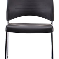 Professional Grade Set of 4 Black Plastic Guest Chairs