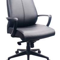 25.25" x 28.5" x 43.25" Black Leather Chair