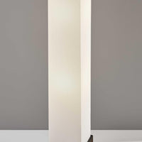 Brown Reed Floor Lamp with Elongated Rectangular Linen Shade