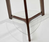 Walnut Wood Finish Floor Lamp with Glass Shelves