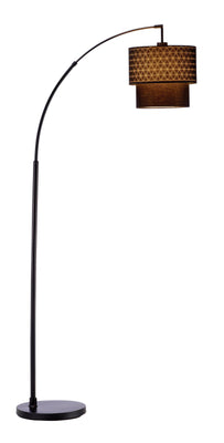 Black Metal Floor Lamp with Adjustable Arc