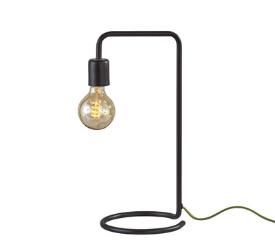 Industrial Matte Black Finish Metal Desk Lamp with Vintage Edison Bulb