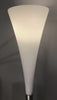 11" X 11" X 73" Brushed steel Glass-Metal Floor Lamp