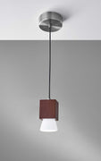 2.75" X 4" X 51.5" Walnut Wood LED Pendant