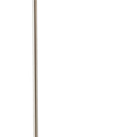 Brushed Steel Metal Floor Lamp with Adjustable Arc and Classic Linen Shade