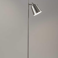 Brushed Steel Two Light Floor Lamp With Adjustable Shades