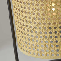 Tall Fashionable Cane Shade Table Lantern Lamp