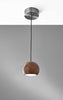 3.5" X 3.5" X 4" Walnut Wood LED Round Pendant