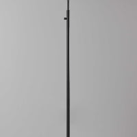 Matte Black Metal Floor Lamp with Two Smoked Glass Globe Shades and Vintage Edison Bulbs