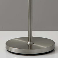 Floor Lamp Contemporary Brushed Steel Metal Tapered Pole