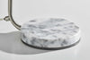 Brushed Steel Metal Adjustable Dome Shade and White Swirled Marble Base Desk Lamp