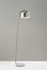 Brushed Steel Metal Floor Lamp Adjustable Dome Shade and Natural White Marble Base